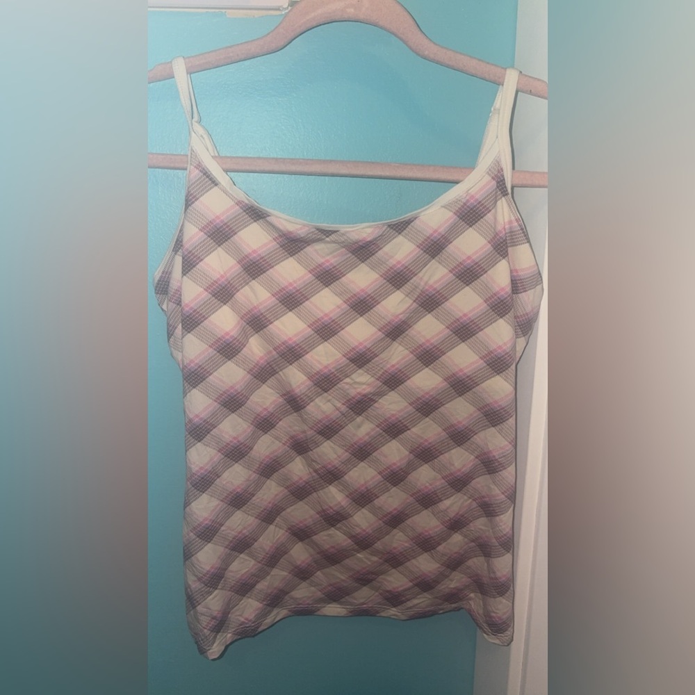 PINK Victoria's Secret Plaid Cami Top - Pink and Cream